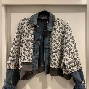 Free People | Ditsy Floral Quilted Denim Jacket M